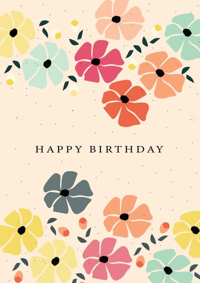 floral birthday flowers Card 43462 created by Lea Velasquez