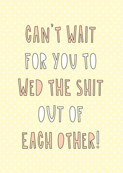 Yellow polka dot wedding card created by Redback Cards