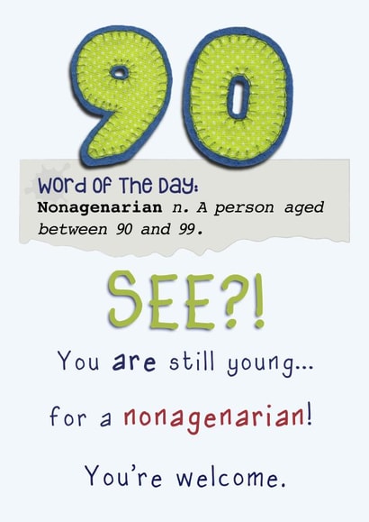 90 ninety Birthday Card 12055 created by Presents Felt