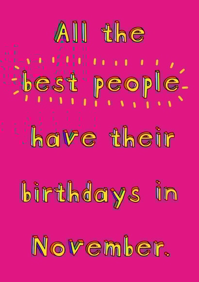 November Birthday Card created by Embers and Ink