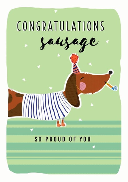 Congratulations Sausage dog Congratulations Card 19466 created by Leebee Designs