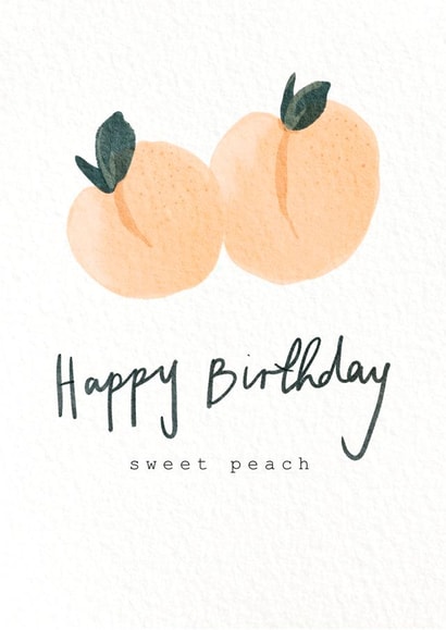 Arty Birthday Card - For Her - Sweet Peach - Watercolour created by Samantha sullivan