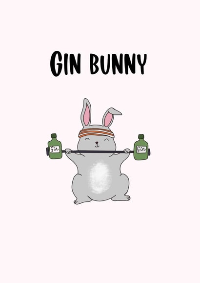 Gin Bunny card created by Bella Doodles