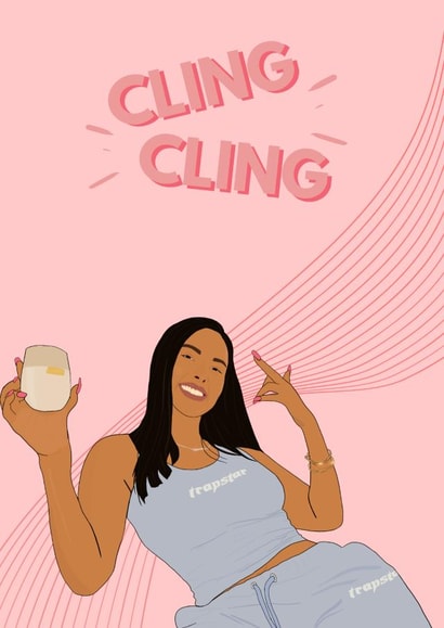 celebrity cling cling Birthday Card 42232 created by TEA Designs