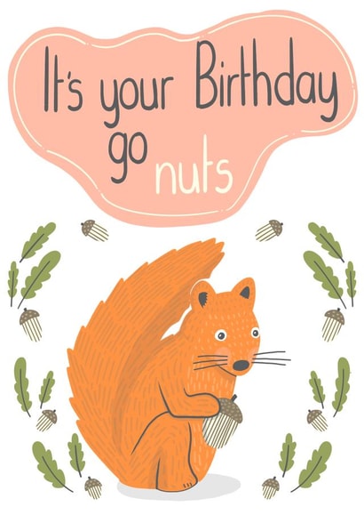 Happy Birthday Cute Squirrel Card created by @SarahPriceDesigns