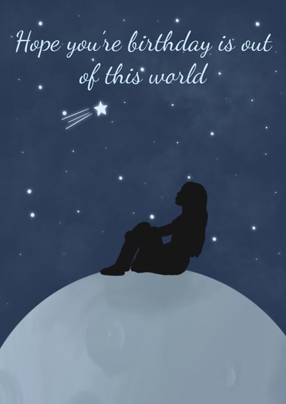 Moon Stars Birthday Card 20702 created by T J Illustrations 