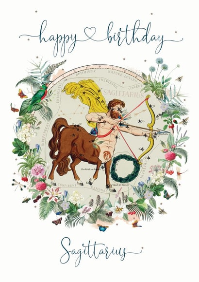 Sagittarius Horoscope Birthday Card 17097 created by Natalie Ryan