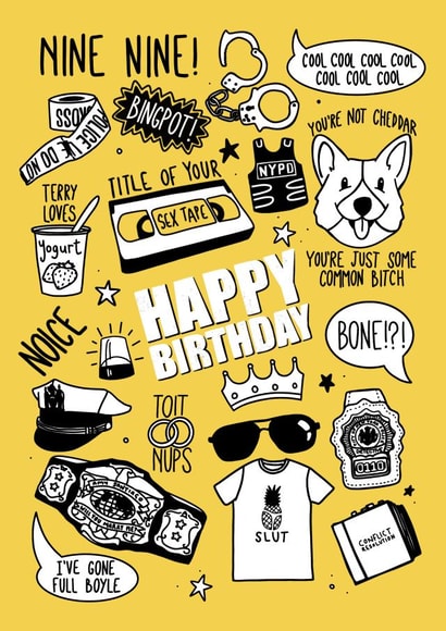 Brooklyn 99 Tv shows Birthday Card 20221 created by Good Goose Designs
