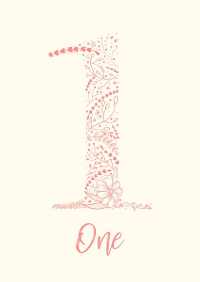 Classic 1st Birthday Card - Flowers - For Her created by Daniella Illustrates 