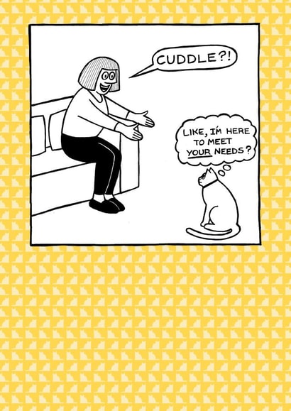 cat cartoon Just because Card 1827 created by On The Prowl Cat Cartoons