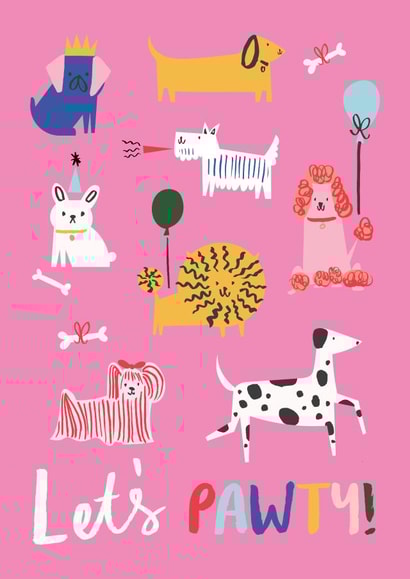 pawty party Birthday Card 7401 created by Rumble Cards
