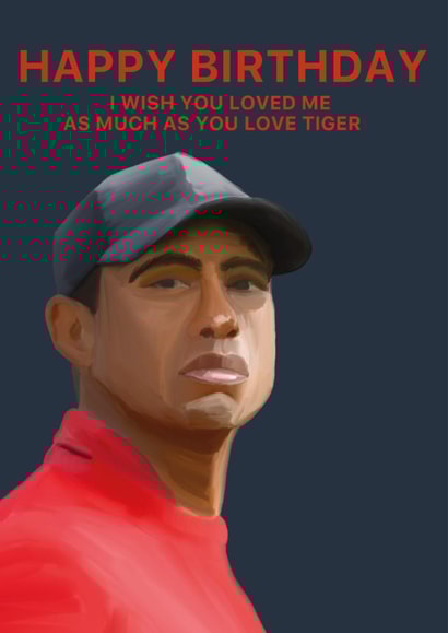 Tiger woods goat Birthday Card 42002 created by Drawgina