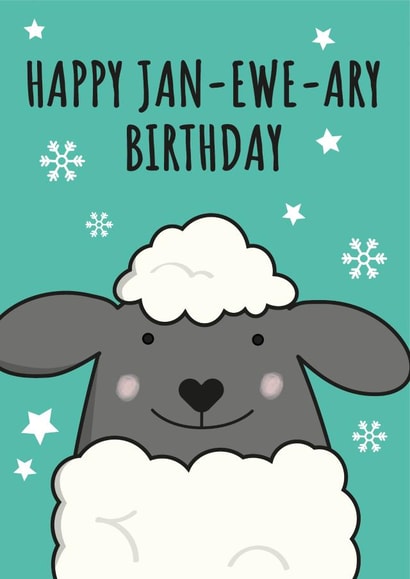 January Ewe Birthday Card 19023 created by The Northern Bird