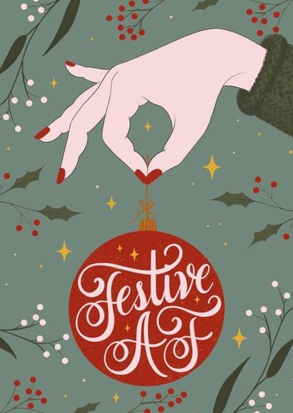 Classic swearing Christmas card - bauble - festive created by Elf Paper Co