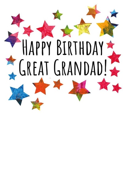 Birthday star card for a Great Grandad created by size3art