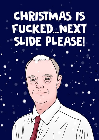 Chris Whitty Christmas is Fucked Christmas Card created by @donosdoodles