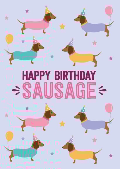 dog sausage Birthday Card 12872 created by Blush & Blossom 