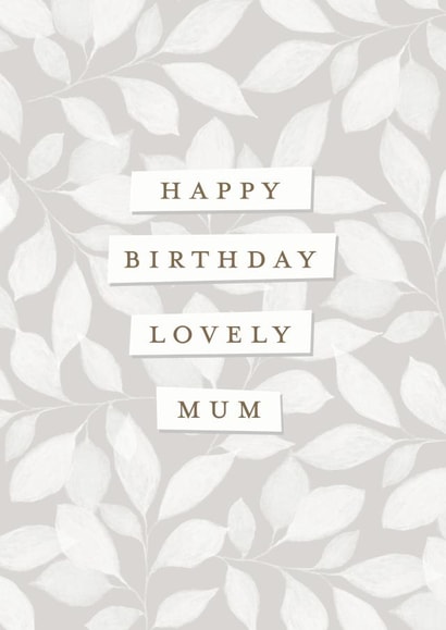 Dappled leaves birthday card for Mum created by Gooseberry Moon