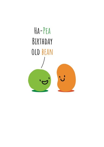 cute pea Birthday Card 4714 created by Conor Rawson