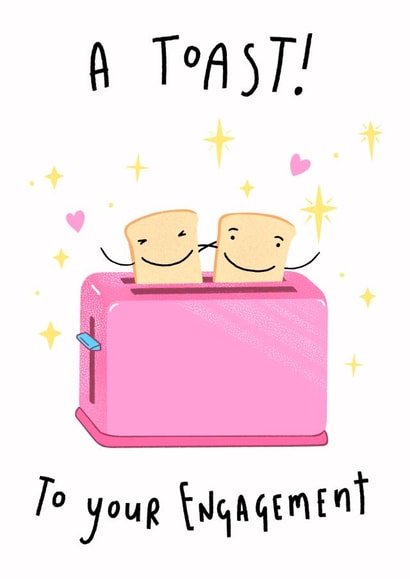A toast! to your engagement - Punny engagement card created by Big Pencil Prints