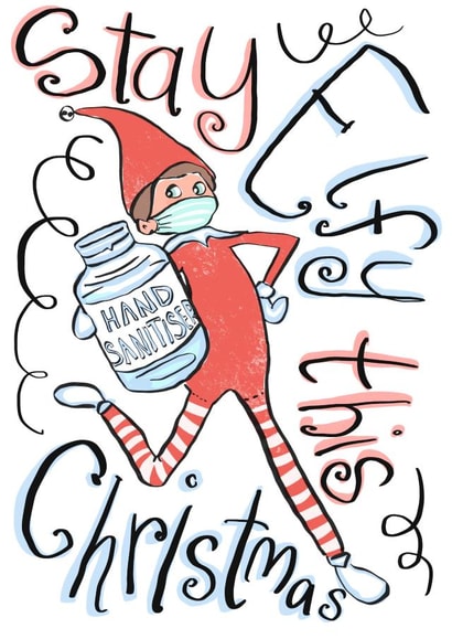 Elf Elfy Christmas Card 45941 created by Kate Willis-Crowley