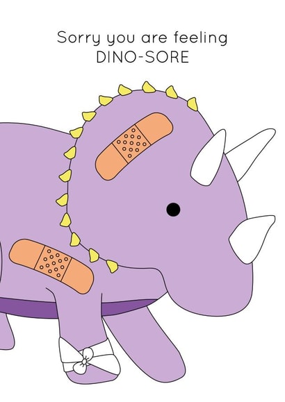 Dino-sore dinosaur get will soon card created by Dinosaurs Doing Stuff