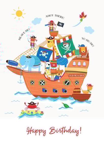 Ahoy there! Cute Pirate themed Birthday Card! created by Helen Rodgers