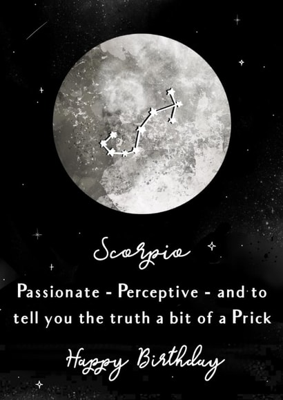 Scorpio Zodiac Birthday Card 18100 created by Sarah Stephenson