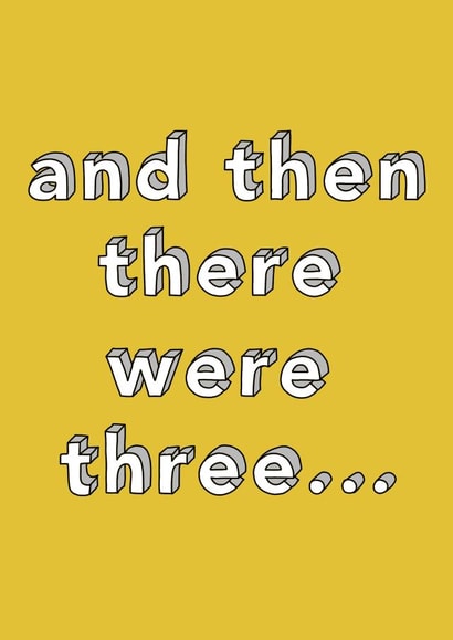 and then there were three baby/adoption card created by No-me illustrations