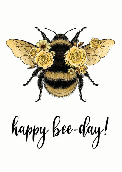 bee illustration Birthday Card 20685 created by Trudles Doodles Handmade