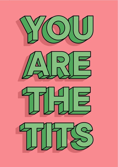 YOU ARE THE TITS adult Thank You Card 20842 created by Laura.Louise.Vincent