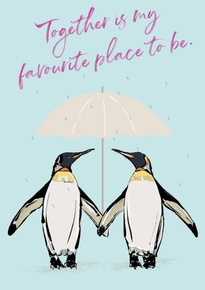 Sentimental and cute Penguin Greeting Card created by Natalie Ryan