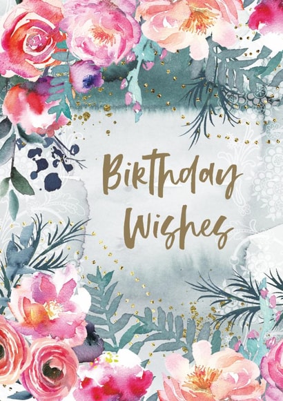 Birthday Wishes Floral Birthday Card created by Natalie Ryan