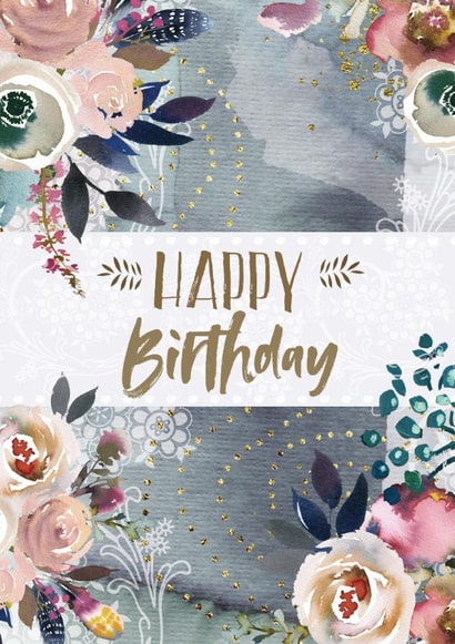 Floral Happy Birthday card created by Natalie Ryan