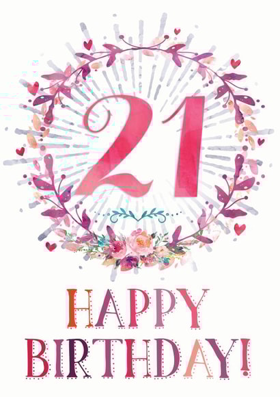 21st Happy Birthday Greeting Card created by Natalie Ryan