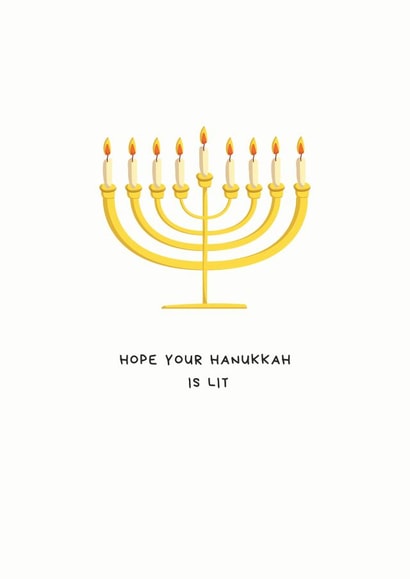 Hope Your Hanukkah Is Lit Hanukkah Christmas Card 16277 created by Kate Rucker
