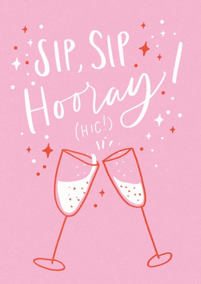 prosecco champagne Congratulations Card 20695 created by Nicky Laatz