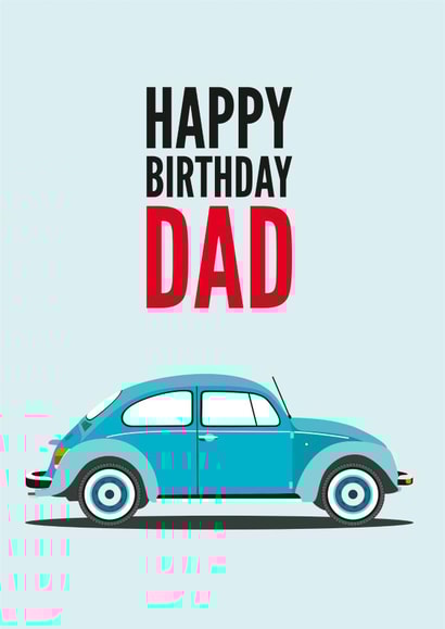 dad classic car Birthday Card 16823 created by Diva Doodle Designs