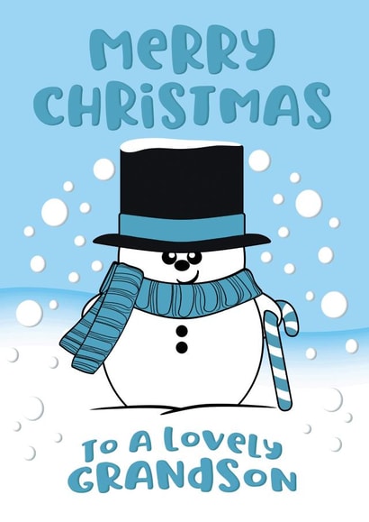 grandson snowman Christmas Card 7668 created by Krimbles