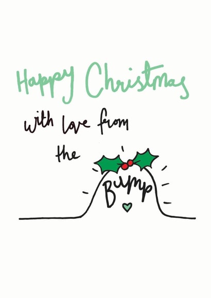Cute Christmas Card From the Bump - For expectant parents and Grandparents created by Oops a doodle