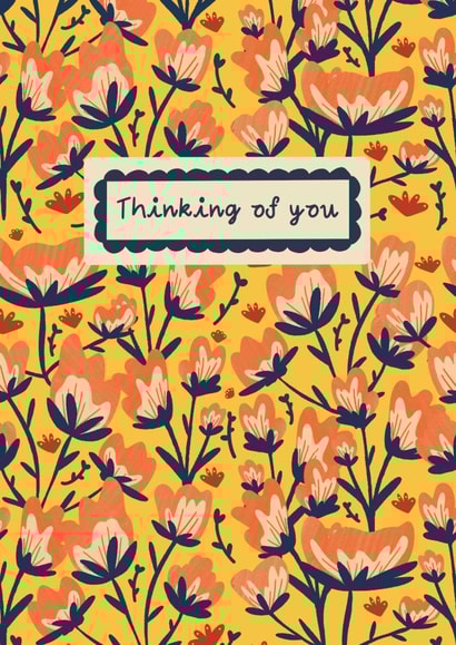 floral flowers Thinking of you Card 20870 created by Northern Bird Designs