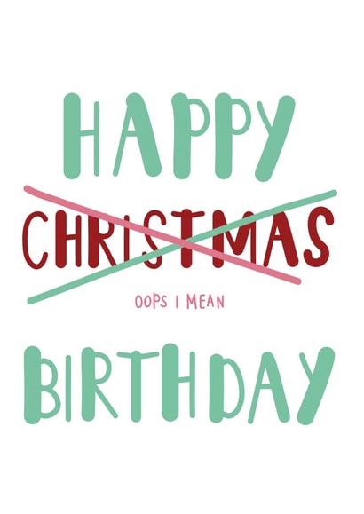 xmas typography Birthday Card 19136 created by Mena B