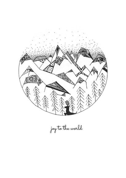 winterscape joy to the world Christmas Card 19689 created by Nelly Heather