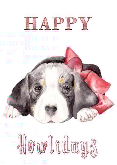 Happy Howlidays Puppy Beagle Christmas Holiday Card created by Wandering Laur