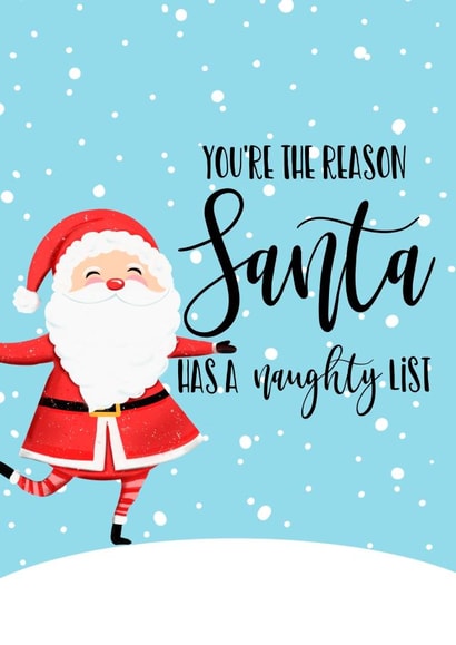 List Naughty Christmas Card 40613 created by The Arty Apples Limited