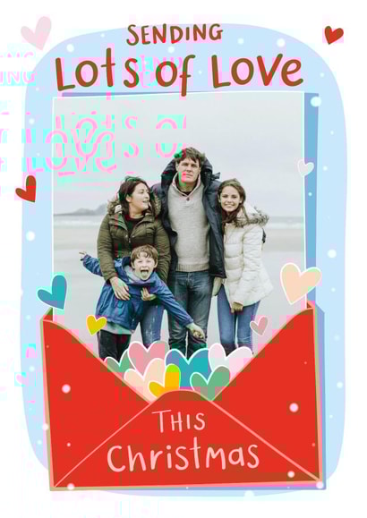 Cute Christmas Card - Sending Lots Of Love - Envelope created by Fliss Muir