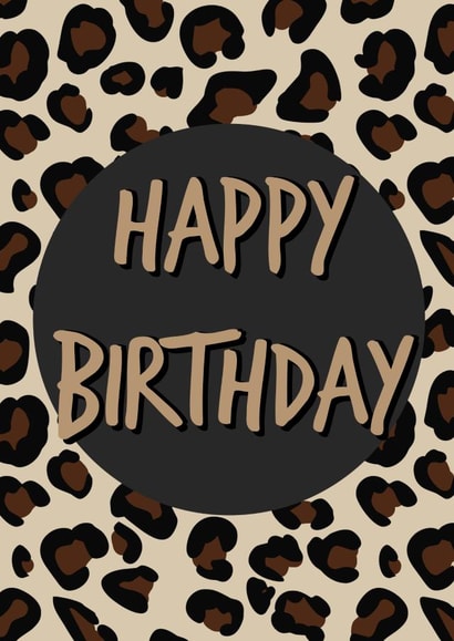 leopard print adult Birthday Card 20729 created by The Girl Next Draw Cards