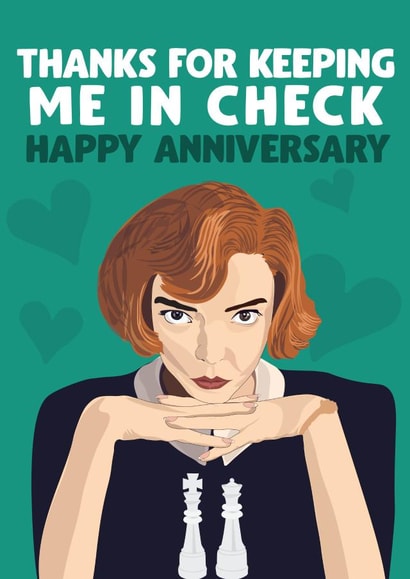 Queen's Gambit chess Anniversary Card 16656 created by David Rudd