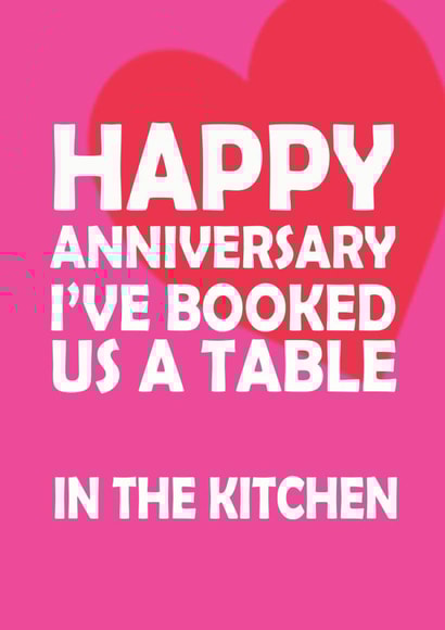booked table Anniversary Card 45911 created by JJ Designs