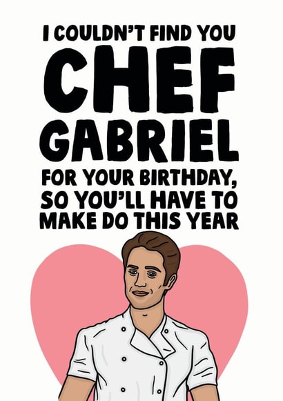 Funny Birthday Card - Emily In Paris - Chef Gabriel created by Studio Doodles